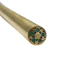 Mosaic Pin for Knifemaking- 1/4" x 6"- Brass + Stainless w Green Resin- MP19 - Maker Material Supply
