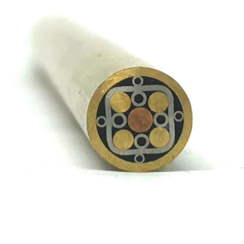 Mosaic Pin for Knifemaking- 1/4" x 6"- Brass Tube + Copper/Stainless- MP13 - Maker Material Supply