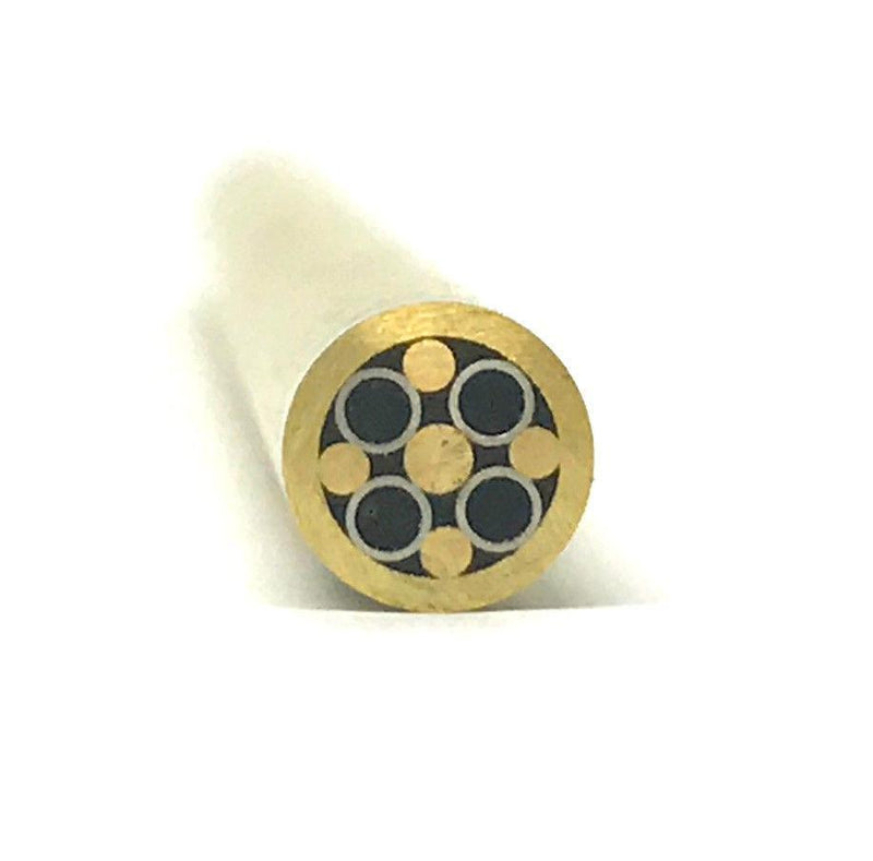 Mosaic Pin- 1/4" x 6"- Brass + Stainless w Black Resin- MP5 - Maker Material Supply