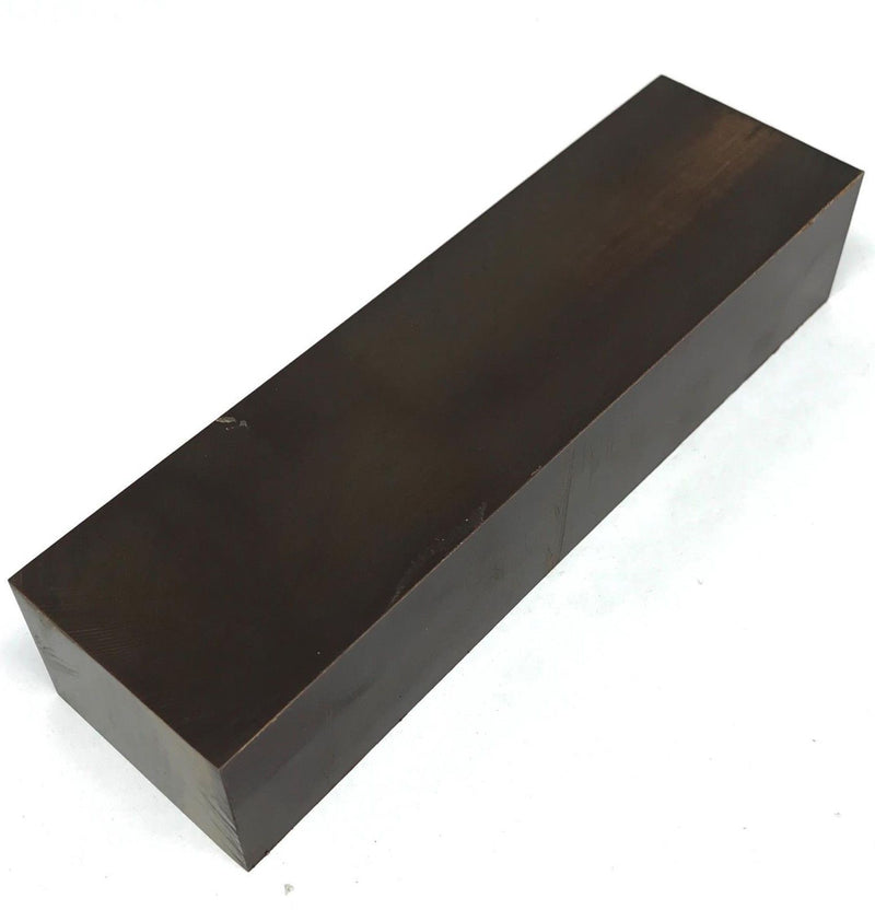 Old Stock DARK BROWN Paper Micarta Knife Handle Block- 1" x 1.5" x 5" - Maker Material Supply