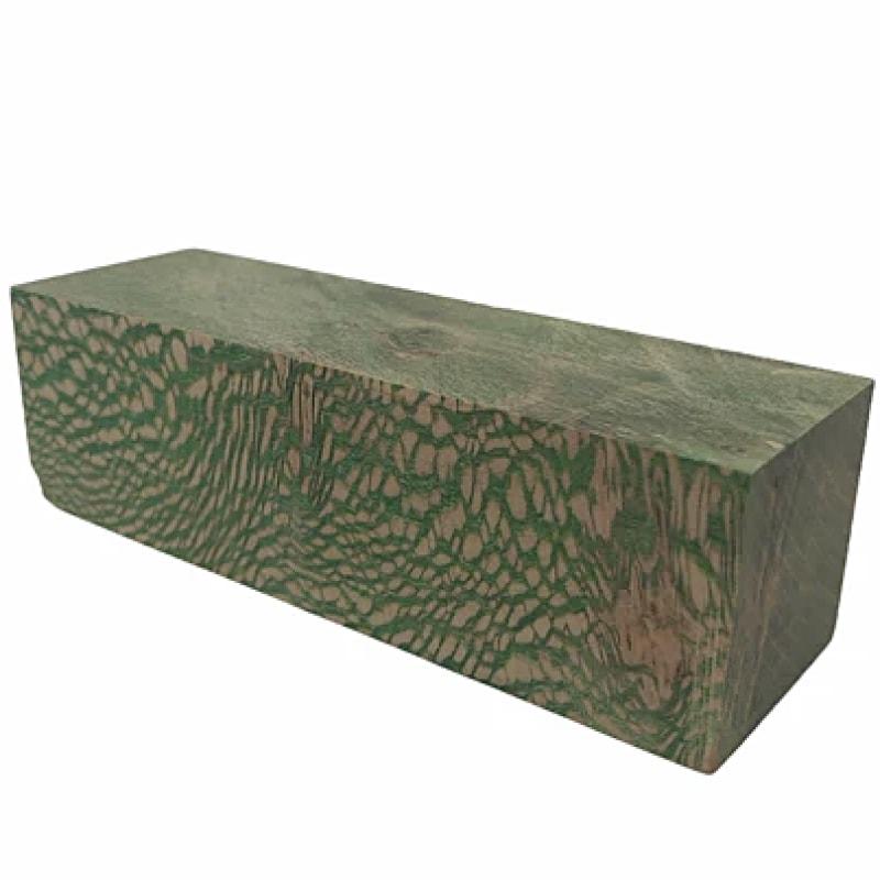 Platan/Sycamore- Stabilized Wood- Dyed Green- Various Sizes - Maker Material Supply