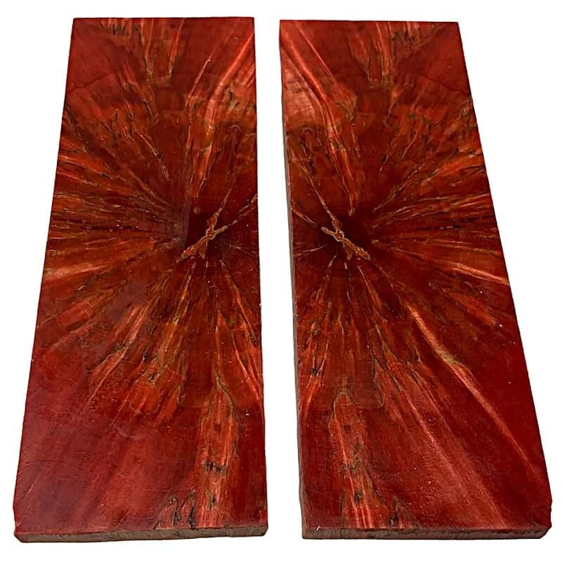 Raffir- Masur Birch Stabilized Wood- RED STARBURST - Maker Material Supply