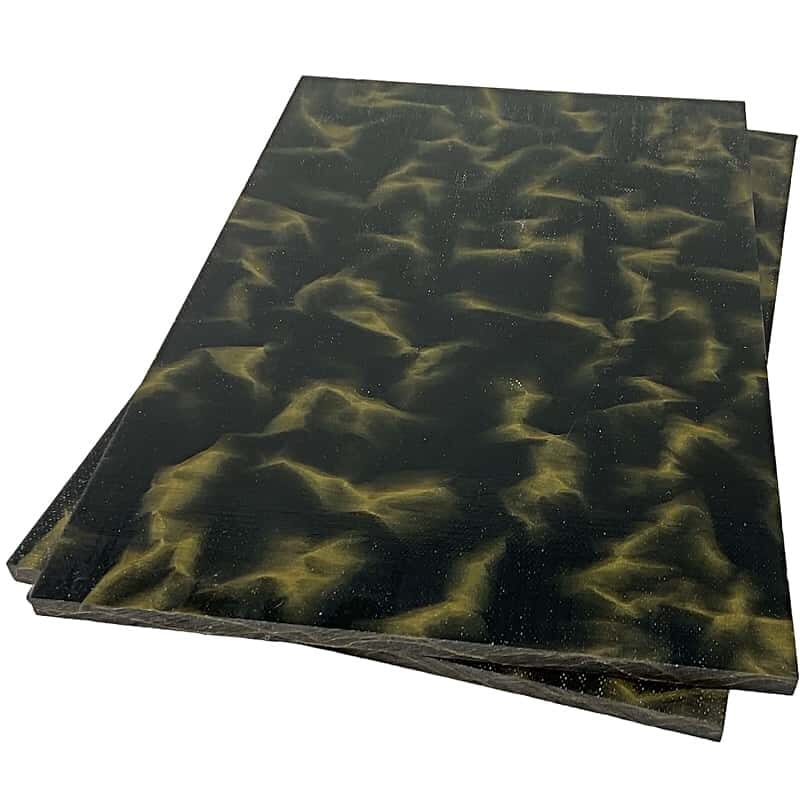 Raffir Noble Curly Brass/Bronze Composite- BLACK- Sheets - Maker Material Supply