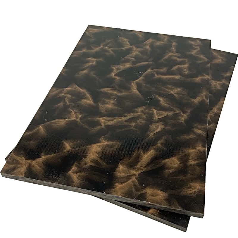 Raffir Noble Curly Bronze Composite- BLACK- Sheets - Maker Material Supply