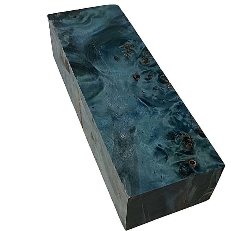 Poplar Burl Scales & Blocks- BLUE- Raffir® Wood - Maker Material Supply