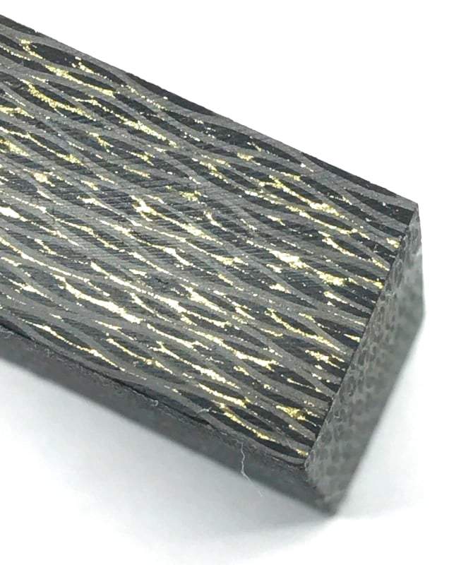 Ring Blank- BRASS Infused Carbon Fiber 1/2" x 1.25" x 1.25" CarbonWaves - Maker Material Supply
