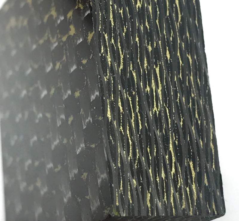 Ring Blank- BRASS Infused Carbon Fiber 1/2" x 1.25" x 1.25" CarbonWaves - Maker Material Supply