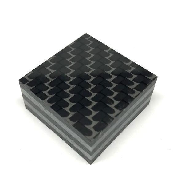 Ring Blank- Double Blue Glow Core Carbon Fiber 1/2" x 1.25" x 1.25" CarbonWaves - Maker Material Supply