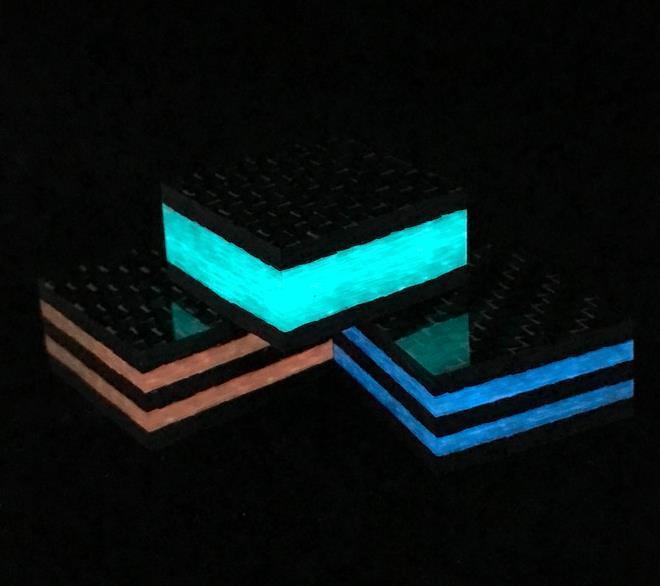 Ring Blank- DOUBLE GREEN GLOW Core Carbon Fiber- 1/2" Thick- CarbonWaves - Maker Material Supply