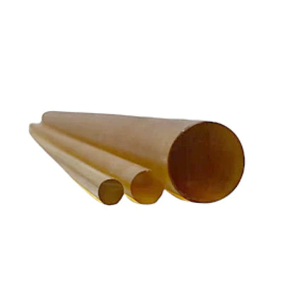 Ultem Solid Round Rod- AMBER- Various Sizes - Maker Material Supply