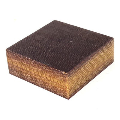 Vintage Canvas Micarta - Ring Blank- Natural Brown- 1/2" x 1 3/8" x 1 3/8" - Maker Material Supply