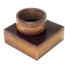 Vintage Canvas Micarta - Ring Blank- Natural Brown- 1/2" x 1 3/8" x 1 3/8" - Maker Material Supply